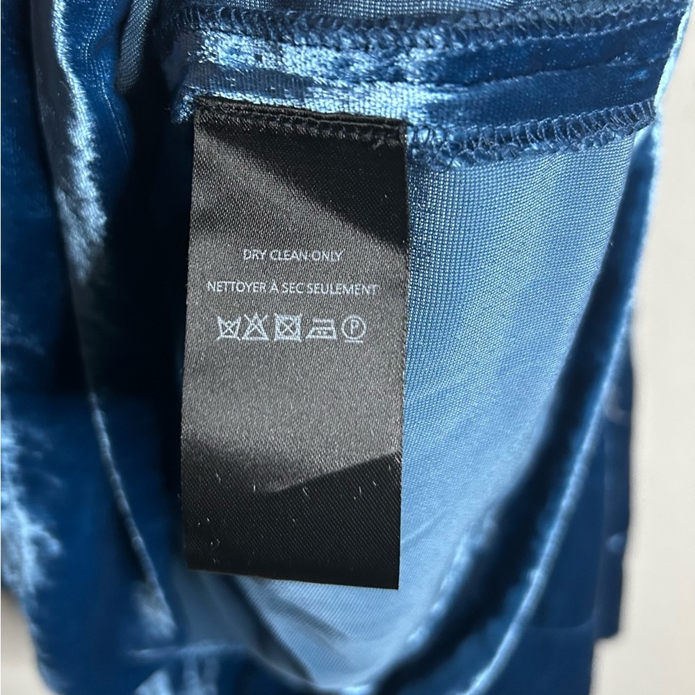 Anthropologie Somerset Blue Velvet Mini Dress Size M - Picture 14 of 16